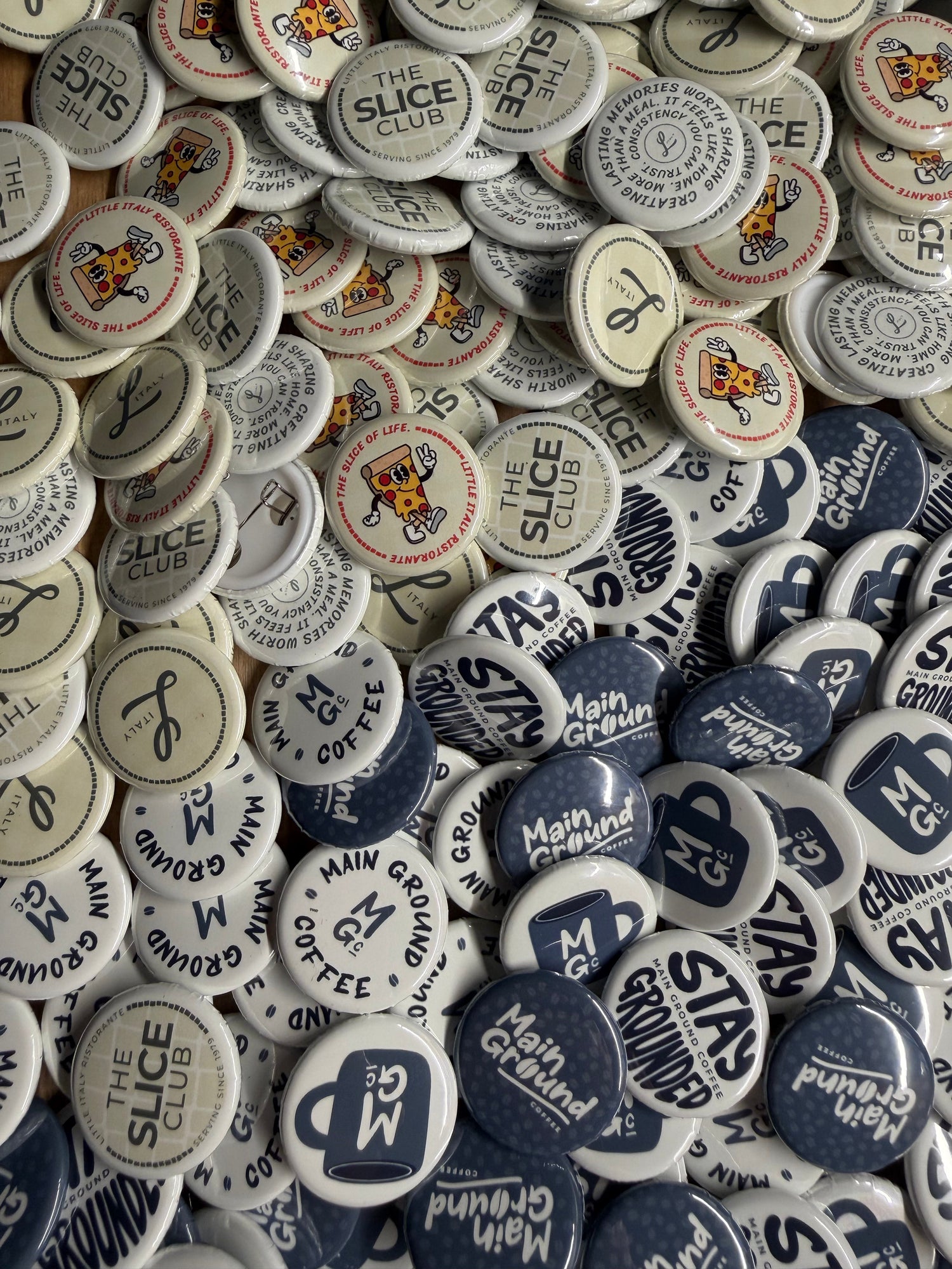 pin back 1” buttons (custom)